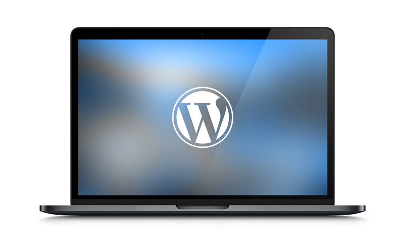 Wordpress Webdesign auf einem Laptop