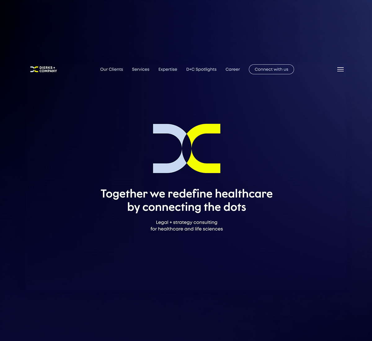 Desktop-Ansicht der Website von DIERKS+COMPANY