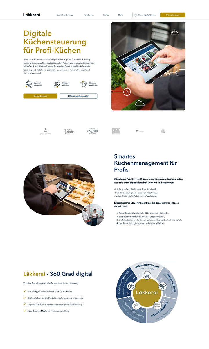 Desktop-Ansicht der Website von Laekkerai